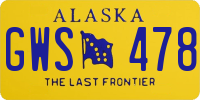 AK license plate GWS478