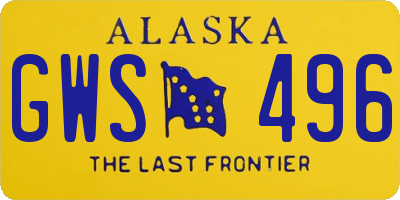 AK license plate GWS496