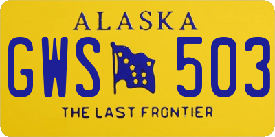 AK license plate GWS503