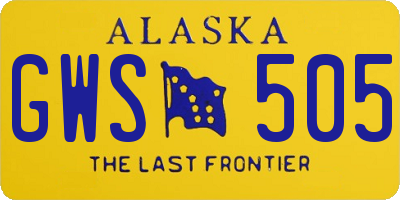 AK license plate GWS505