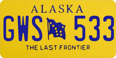 AK license plate GWS533