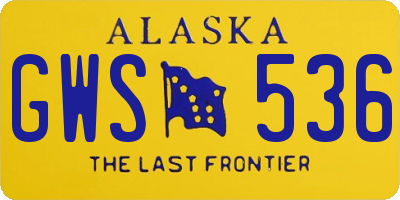 AK license plate GWS536
