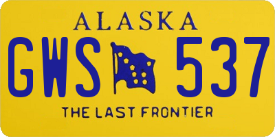 AK license plate GWS537