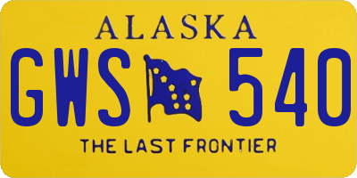 AK license plate GWS540