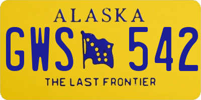 AK license plate GWS542