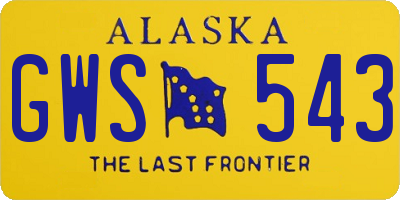 AK license plate GWS543