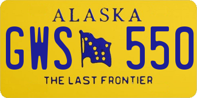 AK license plate GWS550