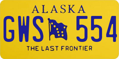 AK license plate GWS554