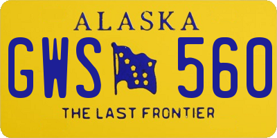 AK license plate GWS560