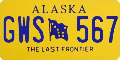 AK license plate GWS567