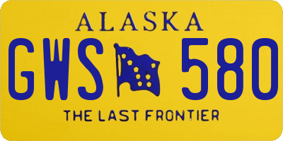 AK license plate GWS580