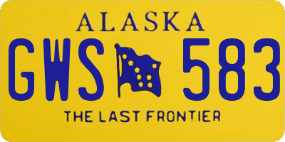 AK license plate GWS583