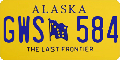 AK license plate GWS584