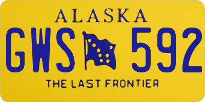 AK license plate GWS592