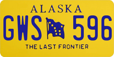 AK license plate GWS596