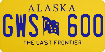 AK license plate GWS600