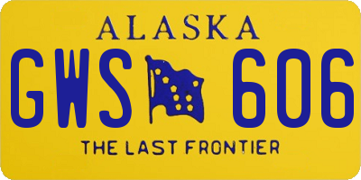 AK license plate GWS606