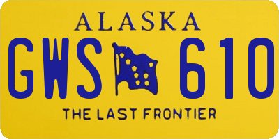 AK license plate GWS610