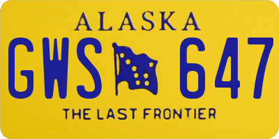 AK license plate GWS647