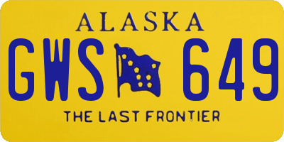 AK license plate GWS649