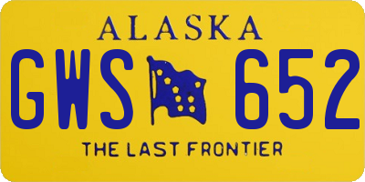 AK license plate GWS652