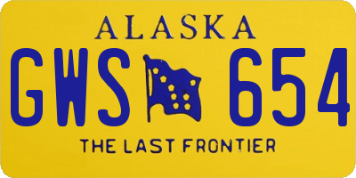 AK license plate GWS654