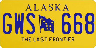 AK license plate GWS668