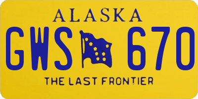 AK license plate GWS670