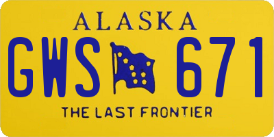 AK license plate GWS671