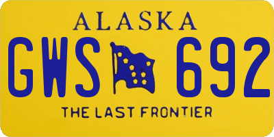 AK license plate GWS692