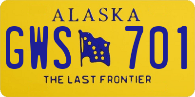 AK license plate GWS701