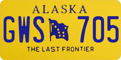 AK license plate GWS705