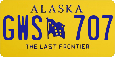 AK license plate GWS707