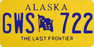 AK license plate GWS722