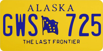 AK license plate GWS725