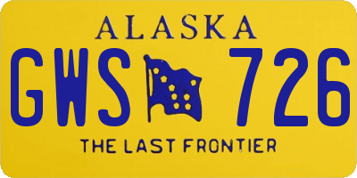 AK license plate GWS726
