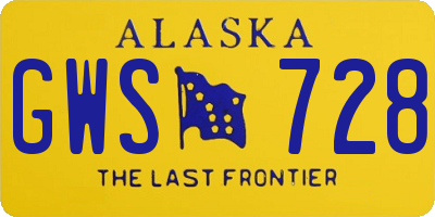 AK license plate GWS728