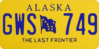 AK license plate GWS749