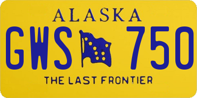 AK license plate GWS750