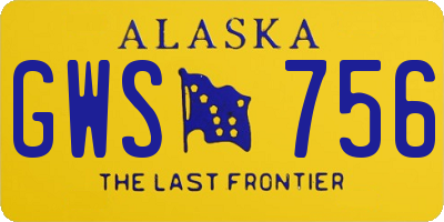 AK license plate GWS756