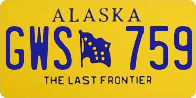 AK license plate GWS759