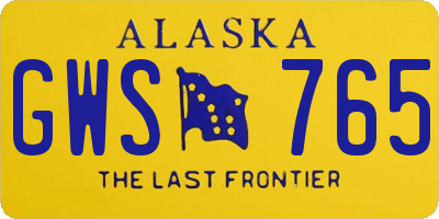 AK license plate GWS765