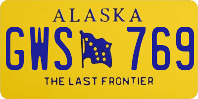 AK license plate GWS769