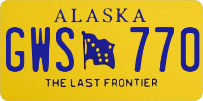 AK license plate GWS770