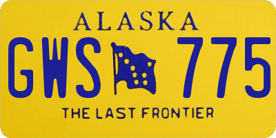 AK license plate GWS775