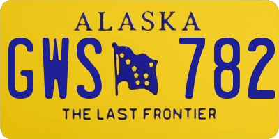 AK license plate GWS782
