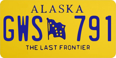 AK license plate GWS791