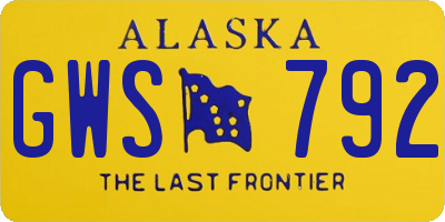 AK license plate GWS792