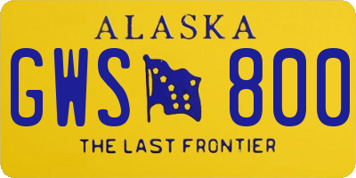 AK license plate GWS800