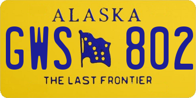 AK license plate GWS802